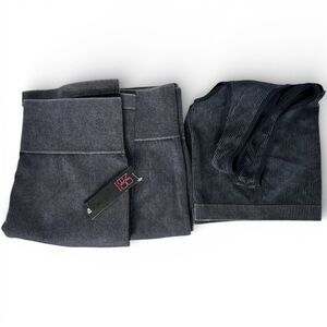 NoBo No Boundaries Charcoal Ribbed Biker Shorts & Sports Bra - Size L/G & XXL